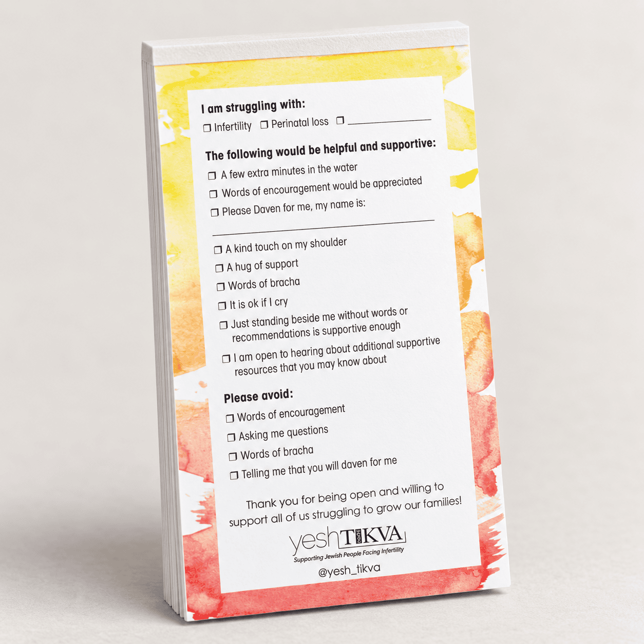 Mikvah Support Notepad for Infertility & Perinatal Loss - Image 2
