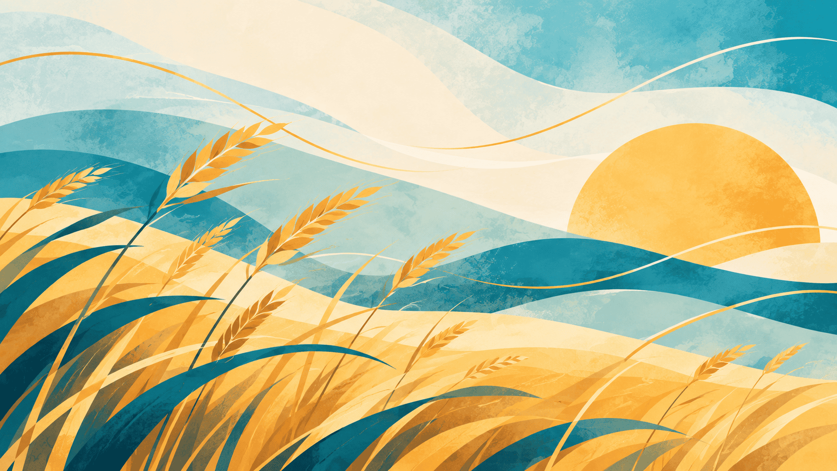 Abstract illustration of golden wheat bending in the wind, symbolizing resilience and flexibility during infertility and family-building uncertainty.
